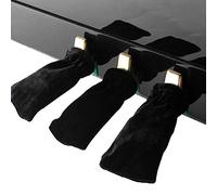 Generic Juego de 3 Piezas de Fundas para Pedal de Piano, Funda Protectora con Banda Elástica Suave Pleuche para Piano Vertical de Cola, Varios Colores, Tamaño Pequeño (BLACK)