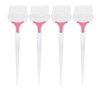 Generic Juego de 4 Cepillos para Teñir el Cabello en Salón, Herramienta de Peine Abs Blanco Cerdas Flexibles para Aplicación Uniforme, Cuidado y Mezcla de Tinte Profesional