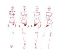 Generic Juego de 4 Reglas Curvas Francesas Acrílicas para Medir Prendas de Vestir Femeninas (formato Humanoide). Incluye Plantillas para Escalar Patrones Y