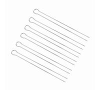 Generic Juego de 6 Brochetas de Metal Plateado para Barbacoa, Tenedores, Diseño Duradero en Forma de U para Viajes de Acampada, Picnics Al Aire Libre