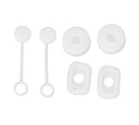 Generic Juego de 6 Tapones de Paja de Silicona y Tapones Redondos a Prueba de Derrames para Tazas y Botellas, Cubierta de Paja Reutilizable Antiderrames para Viajes, Niños, Oficina (WHITE)