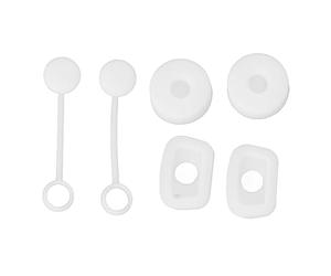Generic Juego de 6 Tapones de Paja de Silicona y Tapones Redondos a Prueba de Derrames para Tazas y Botellas, Cubierta de Paja Reutilizable Antiderrames para Viajes, Niños, Oficina (WHITE)