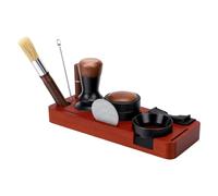 Generic Juego de Accesorios para Máquina de café de 51 Mm para Baristas Domésticos, Herramientas de Acero Inoxidable y Madera con Bolígrafo Artístico de Manipulación y Anillo Dosificador, 8 Piezas