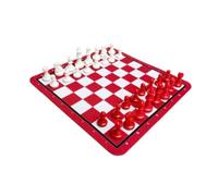 Generic Juego de Ajedrez de Plástico, Juego de Mesa Clásico para Niños y Adultos, Juguete Educativo, Alfombrilla de Goma Duradera de 24cm y Construcción de Tela (#3)