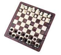 Generic Juego de Ajedrez Juego de Estrategia Educativo de Imitación de Madera de Primera Calidad para Niños y Adultos de 13,78 Pulgadas con 32 Piezas (Marrón Oscuro Beige)