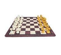 Generic Juego de Ajedrez Juego de Mesa de Imitación de Madera de Primera Calidad Estrategia Educativa para Niños y Adultos 13,78 Pulgadas con 32 Piezas de Ajedrez (Madera Clara Beige)