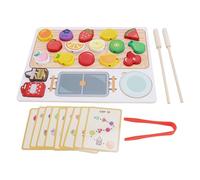 Generic Juego de Alimentos para el Juego de Juguetes para Niños Pequeños de Madera, Accesorios de Simulacros de Fruta de Educación Temprana con Conservas, para Tiempos de Enseñanza