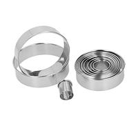 Generic Juego de Anillos de Mousse de Acero Inoxidable Fácil Desmoldar para Hornear Galletas Queso Cortar Verduras, 12 Piezas Molde Redondo para Pasteles para Cocina, Plata Antióxido 304, 12 Tamaños