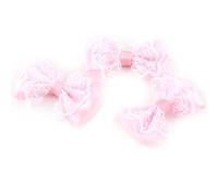 Generic Juego de Apliques de Lazo de 50 Lazos de Encaje Coloridos para Decoraciones de Bodas, Fiestas de Cumpleaños, Manualidades para Niños, Tela de Poliéster de 5,7 X 3,7 Cm (Rosada)