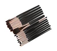 Generic Juego de Brochas de Maquillaje, Fibra Sintética Suave Profesional, 22 Uds., para Boda, Fiesta, Viaje Diario Al Trabajo, Negro y Marrón