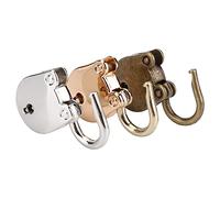 Generic Juego de Candado Antiguo, Cerradura Resistente y Clásica para Joyero de Agenda, Cerradura de Metal de 3 Piezas, Bronce Dorado Plateado