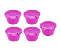 Generic Juego de Cápsulas de café Reutilizables con 5 Unidades de 50 Ml de Capacidad para Máquinas, Acero Inoxidable 304 Duradero, Filtros Fáciles de Usar para el Hogar o la Cafetería (Rojo rosado)