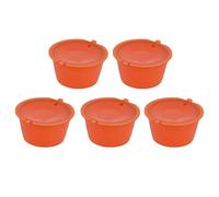 Generic Juego de Cápsulas de café Reutilizables con 5 Unidades de 50 Ml de Capacidad para Máquinas, Acero Inoxidable 304 Duradero, Filtros Fáciles de Usar para el Hogar o la Cafetería (ORANGE)