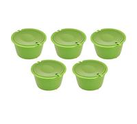 Generic Juego de Cápsulas de café Reutilizables con 5 Unidades de 50 Ml de Capacidad para Máquinas, Acero Inoxidable 304 Duradero, Filtros Fáciles de Usar para el Hogar o la Cafetería (GREEN)