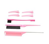 Generic Juego de Cepillos de Cerdas de Doble Cabeza para Peinar el Cabello para Mujeres, Hombres y Niños, Práctico Kit de Peine de Peluquero con Pinzas para el Cabello, Adecuado para Peluqueros y
