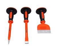 Generic Juego de Cinceles para Mampostería de Alta Resistencia con Protector de Mano para Trabajos de Hormigón de Demolición Cincel Plano de Punta de 12 Pulgadas Cincel para Ladrillos de 8,5