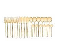 Generic Juego de Cubiertos de Cubiertos, 24 Piezas, Elegantes Utensilios Dorados para Reuniones Familiares, Bodas