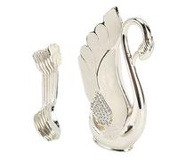 Generic Juego de Cucharas de café Modernas Plateadas, Cucharaditas de Aleación Pulidas, Tenedor para Barra de Fiesta, Agitación Ergonómica, Postre, Cocina, Comedor, Vajilla de 6 Piezas (cuchara)