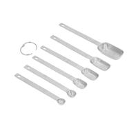 Generic Juego de Cucharas Medidoras de Metal, Fácil de Limpiar, Marcado Claro para Cocinar en Casa, 6 Unidades (SILVER)