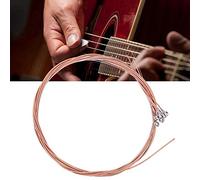Generic Juego de Cuerdas para Guitarra Acústica Folk de Acero y Cobre para Resonancias de Tono Completo, Cuerdas de Tensión Extra Ligeras de 6 para Guitarristas Folk, 6 Piezas