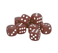 Generic Juego De Dados De Esquinas Redondas De 30 Uds. De 16MM para Juegos De Mesa y Enseñanza De Matemáticas Plástico Ligero Reutilizable (Café)