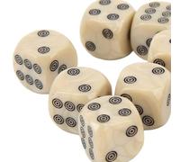 Generic Juego de Dados de Puntos Circulares de Grano de Perla Blanca, 20 Dados de 16 Mm para Juegos de Mesa, Impresos con Puntos Transparentes, Adecuados para Aprendizaje de Matemáticas y Fiestas