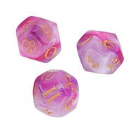 Generic Juego de Dados de Runa con Purpurina Astrológica, 12 Caras, Fácil de Leer para Adivinación, Material de Regalo, Acrílico (Estilo 1)
