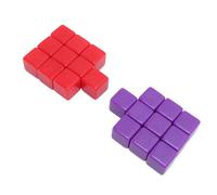 Generic Juego de Dados en Blanco, Cubos de Bricolaje Duraderos para Juegos de Mesa, Actividades Matemáticas, 20 Piezas, 16mm, Rojo y Morado