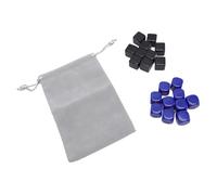 Generic Juego de Dados en Blanco de 20 Piezas con Superficie Lisa y Construcción Robusta para Juegos de Mesa y Actividades Matemáticas Negro Plástico de 16 Mm