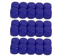 Generic Juego de Dados en Blanco Uniforme de 16 Mm, 30 Piezas de Dados Redondeados de Plástico para Juegos de Matemáticas, Actividades de Bricolaje (Blue)