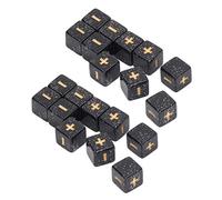 Generic Juego de Dados para Enseñanza de Matemáticas, Tamaño Compacto, Signos Claros, Símbolos Más Menos, 20 Piezas para Actividades en el Aula (Black)