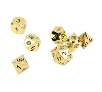 Generic Juego de Dados Poliédricos, 7 Uds., Dados de Múltiples Caras para Juegos de Mesa RPG, Aleación de Zinc Premium, Números Fáciles de Leer, Ideal para Jugadores (Gold)