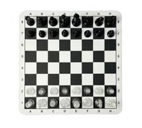Generic Juego de Damas de Ajedrez Portátil, Juguete Educativo de Inteligencia para Reuniones Familiares, Duradero y Ligero para Viajes, 24x24cm (Blanco Negro)