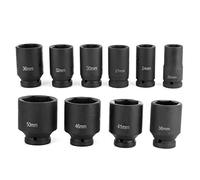 Generic Juego de Enchufes de Impacto Métricos de 10 Uds con Accionamiento de 3/4 Pulgadas, Acero Al Cromo-molibdeno de Larga Duración, Llave de 6 Puntos de 22-50mm para Reparación de Automóviles