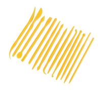 Generic Juego de Escultura de Arcilla de Plástico Duradero con Cómodo, Herramienta Moldeadora de Cerámica de 14 Piezas para Arcilla Suave, Rosa/rosa Rojo/amarillo, 4,7 Pulgadas (YELLOW)