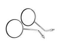 Generic Juego de Espejos para Motocicleta, Espejos Retrovisores Redondos Ajustables y Duraderos de Ajuste Universal de 8mm para Motocicletas, Color Chapado en Hierro, un par