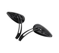 Generic Juego de Espejos Retrovisores para Motocicleta, Forma de Lágrima con Arte de Calavera 3D, Aleación de Aluminio Duradera para Motocicletas, Negro, 1 par