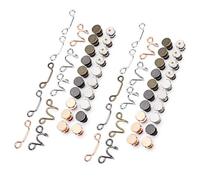 Generic Juego de Extensor de Hebilla de Cintura Ajustable, Botón Duradero sin Clavos para Pantalones Sueltos, Reemplazo de Botón de Cintura Fácil de Instalar para Viajeros, 32 Piezas de Ganchos para