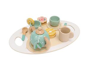 Generic Juego de Fiesta de té de Madera, Juguete para Juego de Simulación, Divertido, Interactivo, Mejora Las Habilidades de Comunicación Lingüística para Niños Mayores de 36 Mese