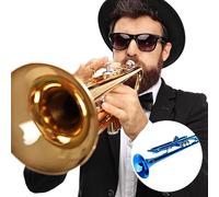 Generic Juego de Herramientas Auxiliares de Instrumento de Viento de Trompeta de Latón de Calidad Sonido Resonante para Trompetista Plateado/azul (BLUE)