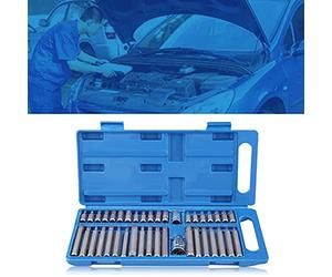 Generic Juego de Herramientas de Acero de Aleación, 40 Uds., Ajuste Hexagonal para Star Torx Spline Bit, Accionamiento de 1/2 "y 3/8" para Mecánicos Profesionales