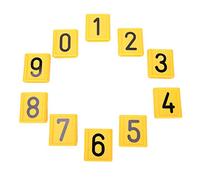 Generic Juego de Identificación de Etiquetas de Número de Oveja, 10 Uds., Base Amarilla de Plástico de Alta Calidad, Palabra Negra para una Mejor Gestión del Ganado 0-9 (10 numeros)