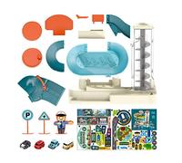 Generic Juego de Juguetes de Aventura para Coches Eléctricos con 3 Diseños de Pistas de Carreras, Dispositivo de Elevación Automático y Modo Manual para Niños, Juego Interactivo E