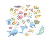 Generic Juego de Juguetes de Baño con Rompecabezas de Animales del Océano, Rompecabezas de Baño Ligero de EVA para Niños para Bañera y Ducha, 30 Piezas
