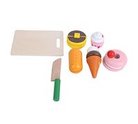Generic Juego de Juguetes para Cortar Postres de Madera para Niños, Juego Educativo de Simulación, Juguete para Pasteles de Cocina para Niños Mayores de 3 Años, Incluye Helado y Pastel n.° 1, Ideal