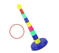 Generic Juego de Lanzamiento de Anillos para e Hijos, Juego de Anillos y Pilares Coloridos Grandes para Juegos Interactivos en Interiores, 9 Pilares, 8, Juguete de 17,7 Pulgadas de Alto (Anillo de