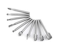 Generic Juego de Limas Rotativas de Madera Profesionales, 10 Uds., Rebabas de Acero de Alta Velocidad para Tallar y Dar Forma a Materiales Blandos, 1/8"