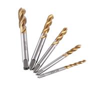Generic Juego de Machos de Roscar Estriados en Espiral HSS con Revestimiento de Titanio para Herramienta de Corte de Roscas M3 M4 M5 M6 M8 para Entusiastas de los Grifos de Rosca 5 Unids/lote