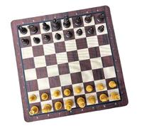 Generic Juego de Mesa de Ajedrez Estratégico, Madera de Imitación Duradera para Reuniones Familiares de Todas Las Edades, 13,78 Pulgadas (Madera Clara marrón Oscuro)