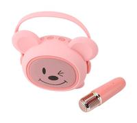 Generic Juego de Micrófono y Altavoz Portátil, Soporte para Tarjeta de 32GB, Máquina de Karaoke para Niños Clara y Ruidosa para Educación Temprana (Raton Rosa)